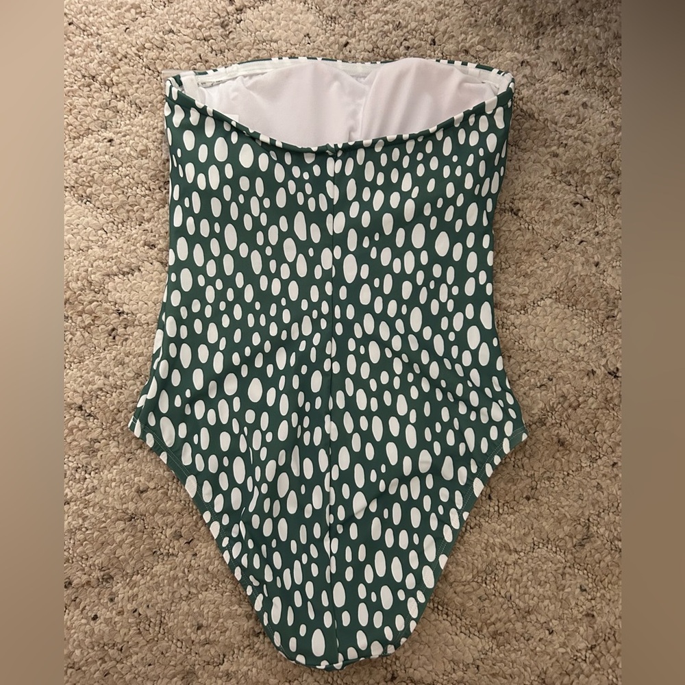 Kona Sol Green and White One Piece Swimsuit - Picture 2 of 5